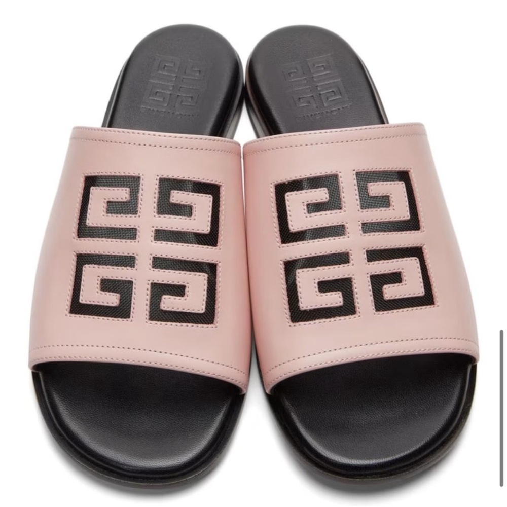 Givenchy Pink 4G Cut-Out Sandals; Box & 2 Dust Bags